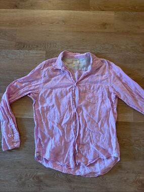 Hartford Pink Casual Linen Button-Down Shirt